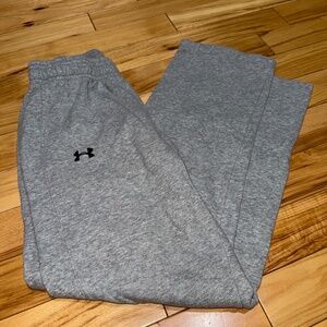 Women's Grey Underarmour Loose Fleece Sweat Pants - Small